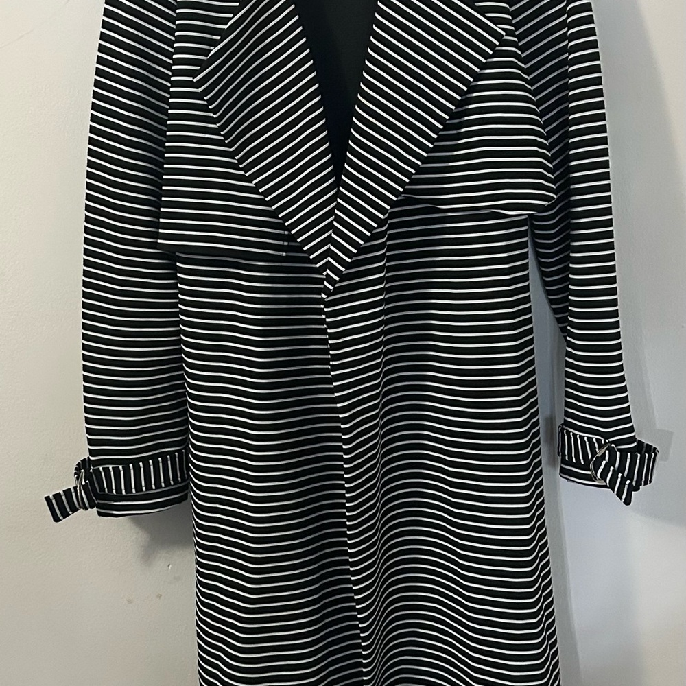Lavish Alice Black and White Striped Long Sleeve Dress